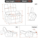 Dark Brown Lift Recliner With Massage For Elderly People