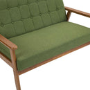 Mid-Century Modern Solid Loveseat Sofa Upholstered Linen Loveseat, 2-Seat Upholstered Loveseat Sofa Modern Couch