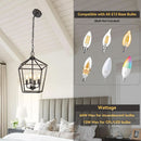 Industrial Black and Gold 4 Light Chandelier With Adjustable Chain