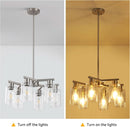 6 Light Farmhouse Brushed Nickel Pendant Chandelier