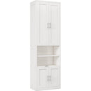 Queen Size Murphy Bed with 2 Side Cabinet Storage Shelves, 68-inch Cabinet Bed Folding Wall Bed with Desk Combo Perfect for Guest Room, Study, Office,White(old sku:BS7013008104C)
