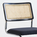 Black Chrome Rattan Midcentury Cesca Dining Chairs