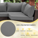 Outdoor Cushions 14 Piece Set Gray Water Repellent For 6 Seat Patio Sofa