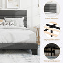 Full Size Upholstered Bed Frame With Grey Headboard