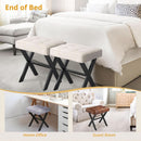 Linen Vanity Ottoman Foot Stool 16.9x12.9x18 Inches