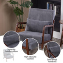 Mid-Century Modern Accent Chair, Arm Chair Living Room Chairs with Pillow Upholstered Reading Chair with Solid Wood Frame &  Living Room Bedroom Balcony (Antique Dark Grey)