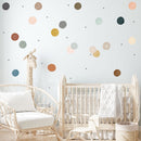 Watercolor Polka Dots - Fabric Nursery Wall Art Decals
