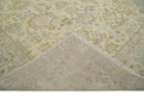 Earthy Neutral Traditional Beige and Silver Antique Style Hand knotted Wool Area Rug, Kids, Living Room and Bedroom Rug