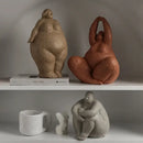 Earthy textured dreaming yoga women figure set – living room decor