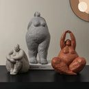 Earthy textured dreaming yoga women figure set – living room decor