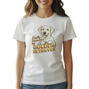 Easily Distracted By Golden Retriever Women Graphic T-Shirt Cotton Pet Lover Casual Top