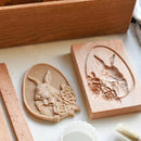 Easter bunny floral wooden mold kitchen gingerbread cake tool