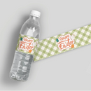 Easter Green Pattern Water Bottle Labels