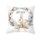 Easter rabbit and eggs pillowcase – living room floral decor