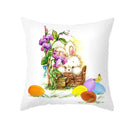 Easter rabbit and eggs pillowcase – living room floral decor