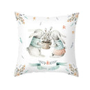 Easter rabbit and eggs pillowcase – living room floral decor