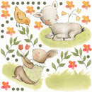 Bunny & Sheep - Fabric Nursery Wall Art Decals