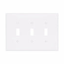 Eaton PJ3 Three Gang Toggle Wallplate White/Black