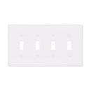 Eaton PJ4 Four Gang Toggle Wallplate White/Black