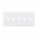 Eaton PJ5 Five Gang Toggle Wallplate White/Black