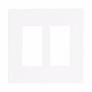 Eaton PJS262 Two Gang Decorator Screwless Wallplate White/Black