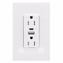 Eaton TRUSBAC15W Combo USB A and C Charger Tamper Resistant  Receptacle