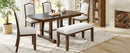 6-Piece Dining Table Set, 60inch to 78inch Extendable Wood Dining Table with Removable Leaf, Kitchen Table Set with 4 Upholstered Side Chair and Bench, Dining Table Set for 6 (Brown)