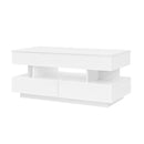 U-Can Lift-Top Coffee Table with 2 Drawers, Modern Coffee Table with Adequate Hidden Compartment, Multi-Functional Lift-Top Coffee Table with High-Gloss Finish for Living Room
