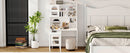 Computer Desk with 90 Degree Rotating Desktop, 43x70 Inch Office Desk with Storage Drawer and Cabinets, Gaming Desk with Shelves, Writing Desk for Study, Work Desk for Home Office Bedroom Living Room