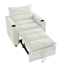 Sleeper Sofa Chair Bed, Convertible Sofa Chair 3-in-1, Adjustable Sleeper Chair Pullout Sofa Bed with Modern Velvet Fabric for Living Room Apartment Small Space, Beige