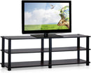 Turn-S-Tube No Tools 3-Tier TV Stand Dark Cherry And Black