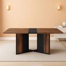 71In Large Rectangular Dining Table With Brown Tabletop
