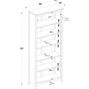 Shaker Style 6 Shelf Bookcase Solid Wood 72 Inch Tall