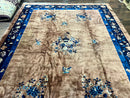 Antique Chinese Wool Rug 9x12, Large Peking Carpet, Handmade, Nichols Rug