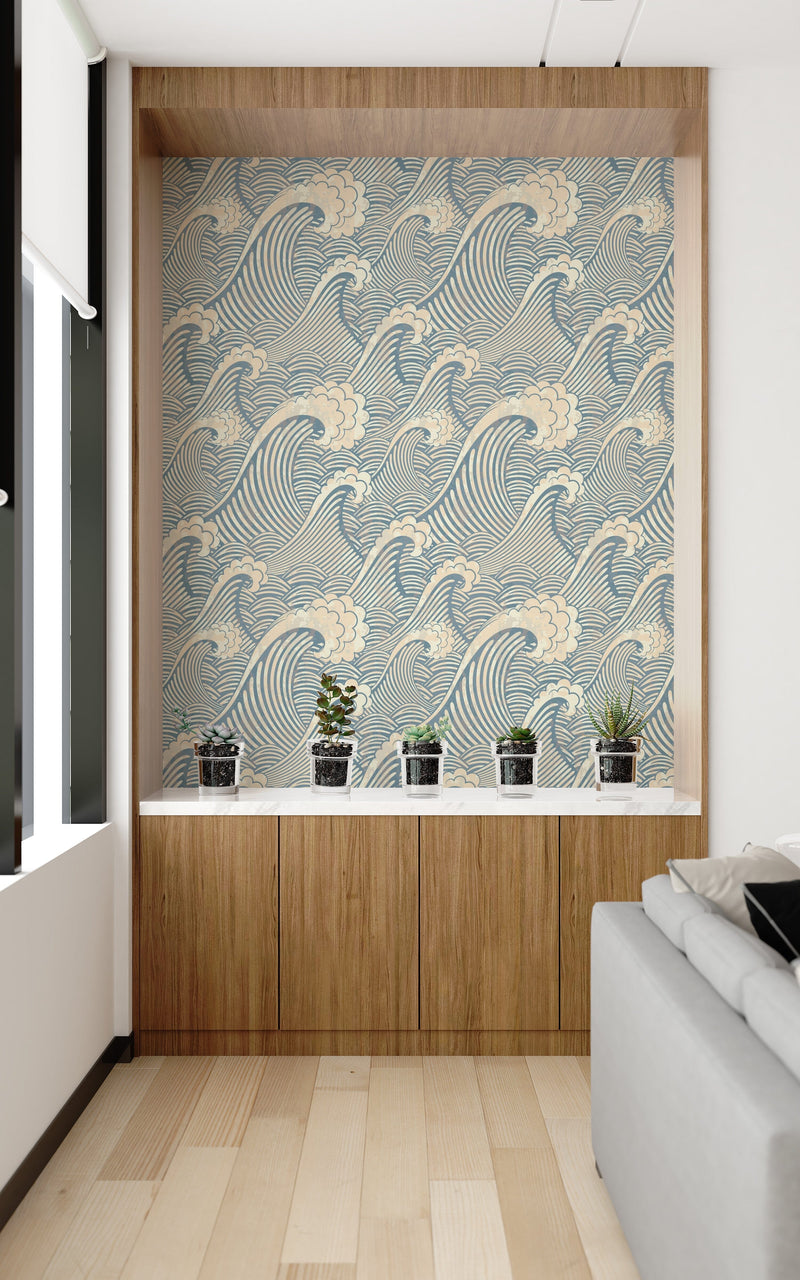 Aesthetic Wave Wallpaper Blue Hawaiian Waves Wallpaper
