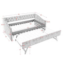 Upholstered Daybed With USB Charging & Pull Out Bed