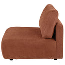 Elysia Chenille Upholstered Modular Armless Chair Coral