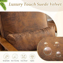 Mid-Century Modern Suede Upholstered Accent Chair Set of 2