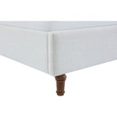 Hannah Upholstered Wingback Bed Size Queen / Tall 54' Headboard Upholstered Queen Bed / Premium Textured Canvas Chenille Look Ivory / Minimalist Designs / No Box Spring Needed / Easy Assembly / Queen