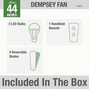 Fan Dempsey 44 Inch Brushed Nickel Ceiling Fan With LED