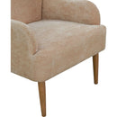 Chenille Armchair, Modern Style Accent Chair with Wood Legs, Comfy Design for Living Room, Bedroom, Office,Beige