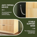Natural Oak Fluted 8 Drawer Dresser 55 Inch Wide Bedroom