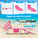 3-in-1 Heavy Duty Tanning Chair with Face Hole Adjustable 5-Position Folding Chaise Lounge Chairs for Outside Portable Lay Flat Beach Lounge Chair for Outdoor Sunbathing Patio Pool Lawn Camping Deck P