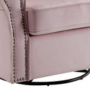 Tamaki - Swivel Chair With Glider - Pink Fabric