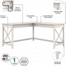 60W L Shaped Desk With Mobile File Cabinet For Home Office