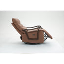 Swivel Rocker Recliner Power Glider Chair with Solid Wood Armrests - Extra Wide Reclining Sofa Chair Upholstered Faux Leather Living Room Single Sofa 350 lbs