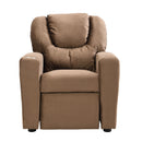 Kids Recliner Chair, Kids Upholstered Couch With Two Cup Holder, Footrest, Backrest, Toddlers Recliner With Headrest And Footrest - Black