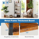 Rustic Brown Five Tier Bookshelf Narrow Space Saver