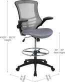 Kelista Mid Back Swivel Office Chair With Height Adjustable Dark Gray Mesh