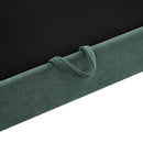 Upholstered Sectional Sofa with Movable Ottoman and Storage in Green Chenille, 83 Inch